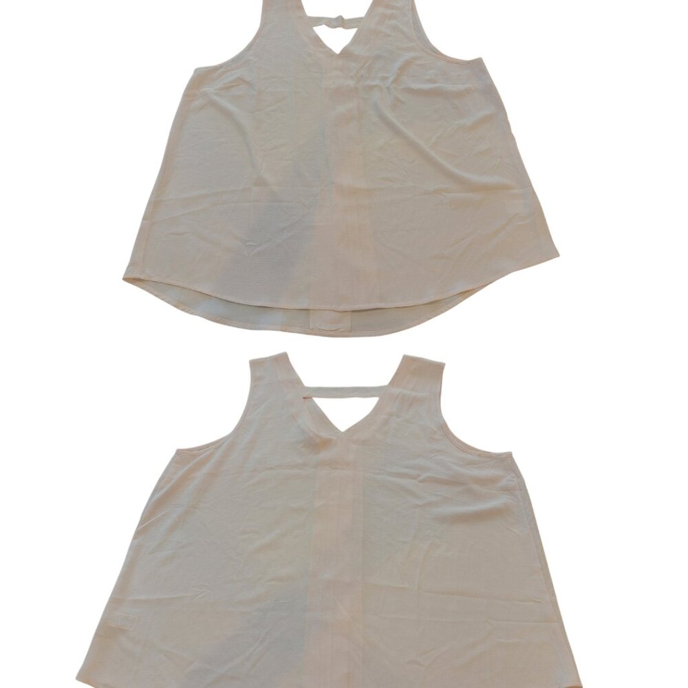 NWOT Maurice's Double V Neckline Sleeveless Pale Pink Blouse